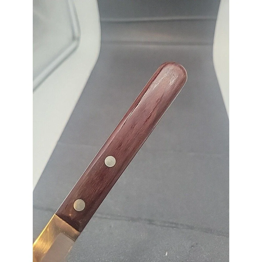 Vtg Imperial USA Wonda Edge Knife Stainless Cutlery Serrated Bread Wood Handle